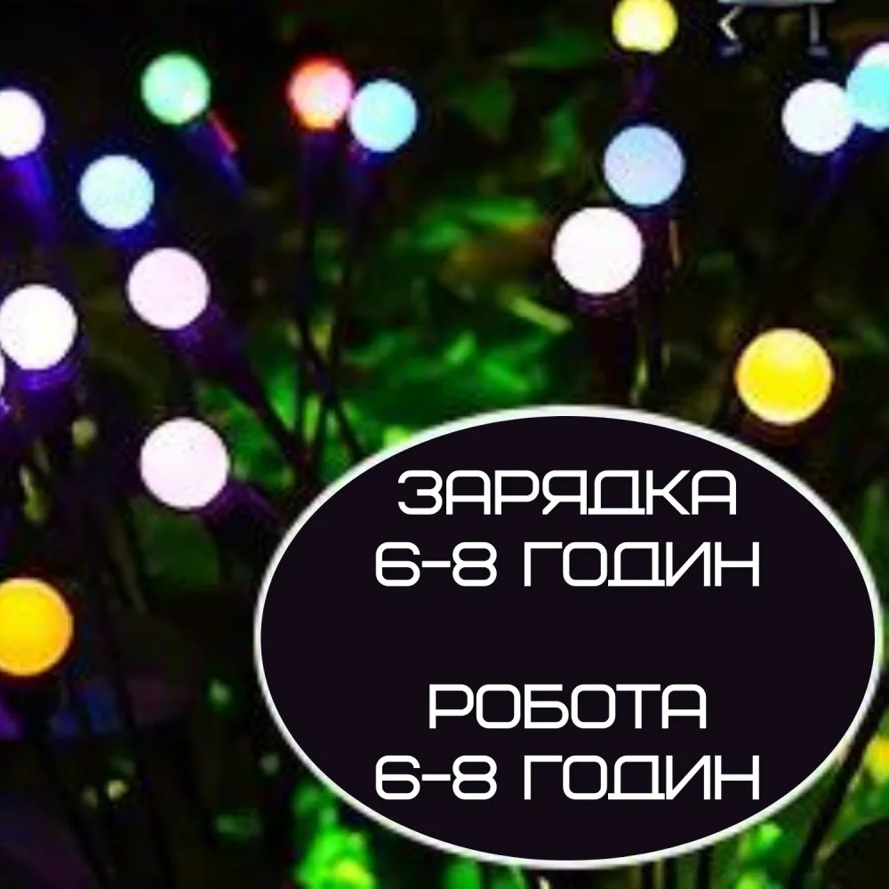 Ліхтар Світильник Для Саду 2 Гілки LED Лампи Декоративні Водонепроникні IPX5 Для Клумби на Дачу 2в1 на Сонячній Батареї з Датчиком Світла YIIOT — фото 6
