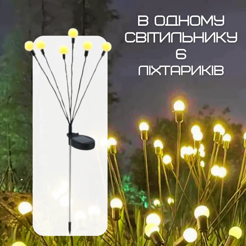 Світильник Лампочка LED Для Саду Декоративний Водонепроникний Ліхтар Для Клумби на Дачу 2в1 з Датчиком Світла на Сонячній Батареї IPX5 YIIOT — фото 3
